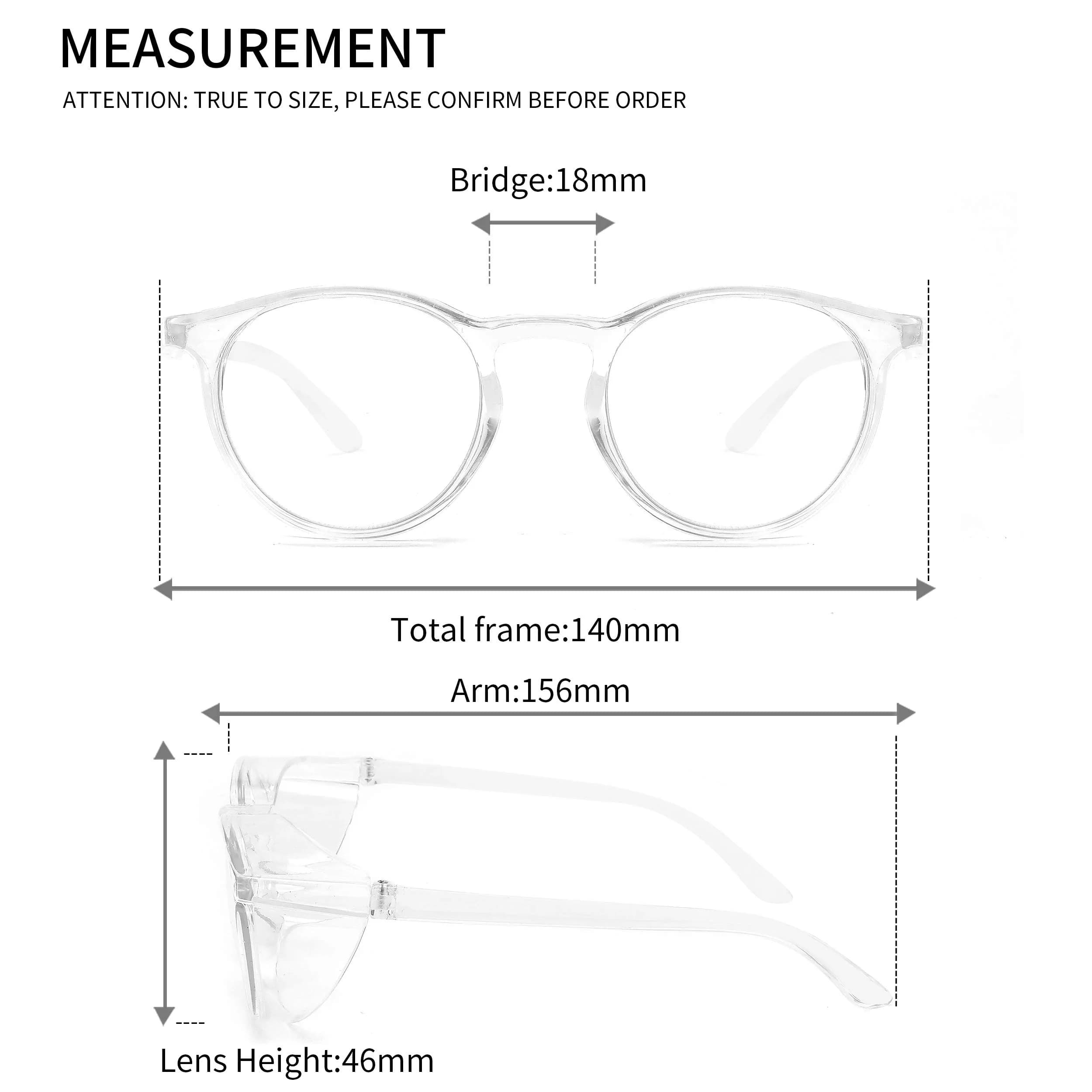 Alsenor Anti Fog Safety Glasses with Blue Light Blocking, UV Protection, and Anti-Scratch Lenses | Clear Round Frame - view 5