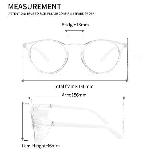 Alsenor Anti Fog Safety Glasses with Blue Light Blocking, UV Protection, and Anti-Scratch Lenses | Clear Round Frame thumbnail 5