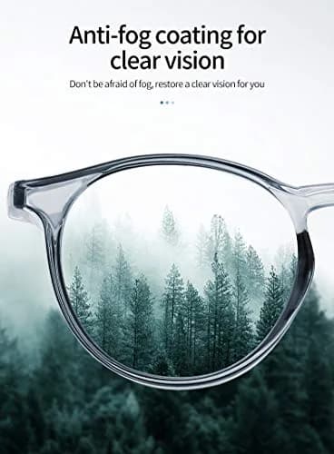 Alsenor Anti Fog Safety Glasses with Blue Light Blocking, UV Protection, and Anti-Scratch Lenses | Clear Round Frame thumbnail 6