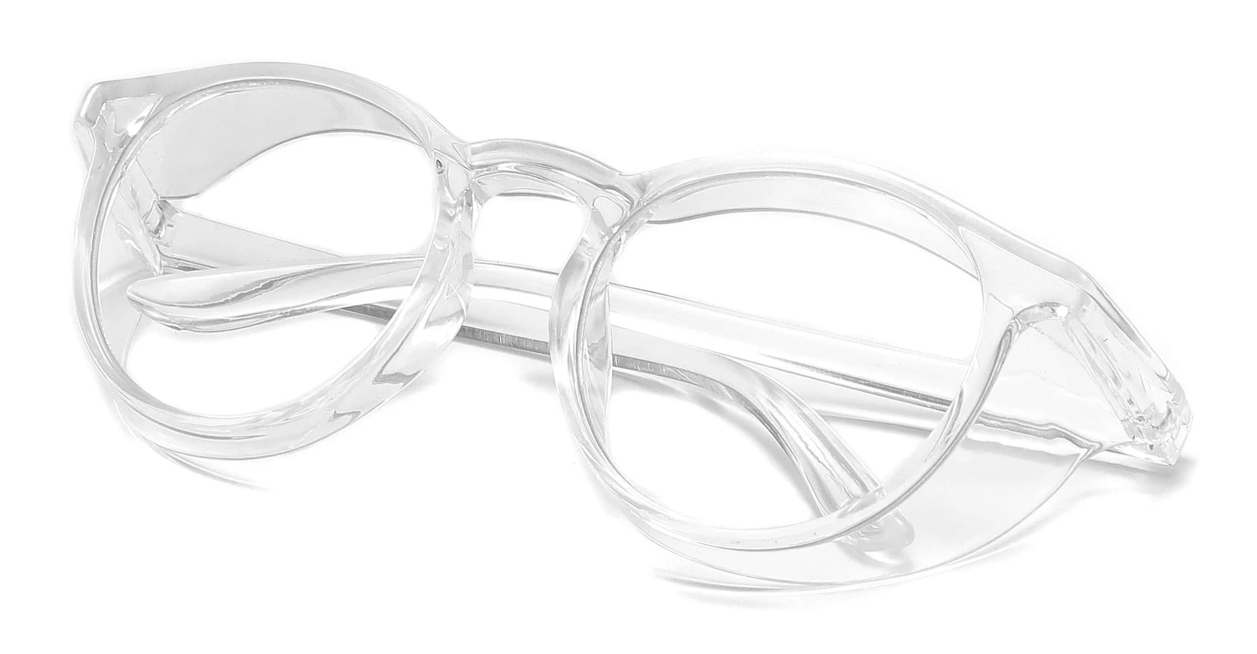Alsenor Anti Fog Safety Glasses with Blue Light Blocking, UV Protection, and Anti-Scratch Lenses | Clear Round Frame - view 2