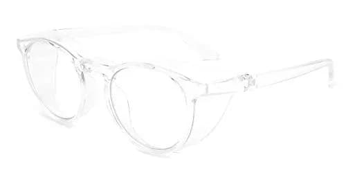 Alsenor Anti Fog Safety Glasses with Blue Light Blocking, UV Protection, and Anti-Scratch Lenses | Clear Round Frame thumbnail 3