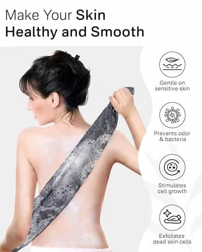 Yiclick Exfoliating Washcloth Towel Back Scrubber for Shower 2-Pack (40 inch / 101.6 cm) | Korean Japanese Style thumbnail 7