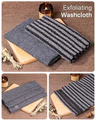Yiclick Exfoliating Washcloth Towel Back Scrubber for Shower 2-Pack (40 inch / 101.6 cm) | Korean Japanese Style thumbnail 3