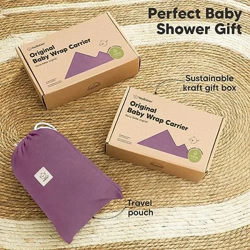 KeaBabies Original Baby Wrap Carrier Dark Mauve | Ergonomic, IHDI Certified, Breathable Fabric for Newborns to Toddlers thumbnail 9