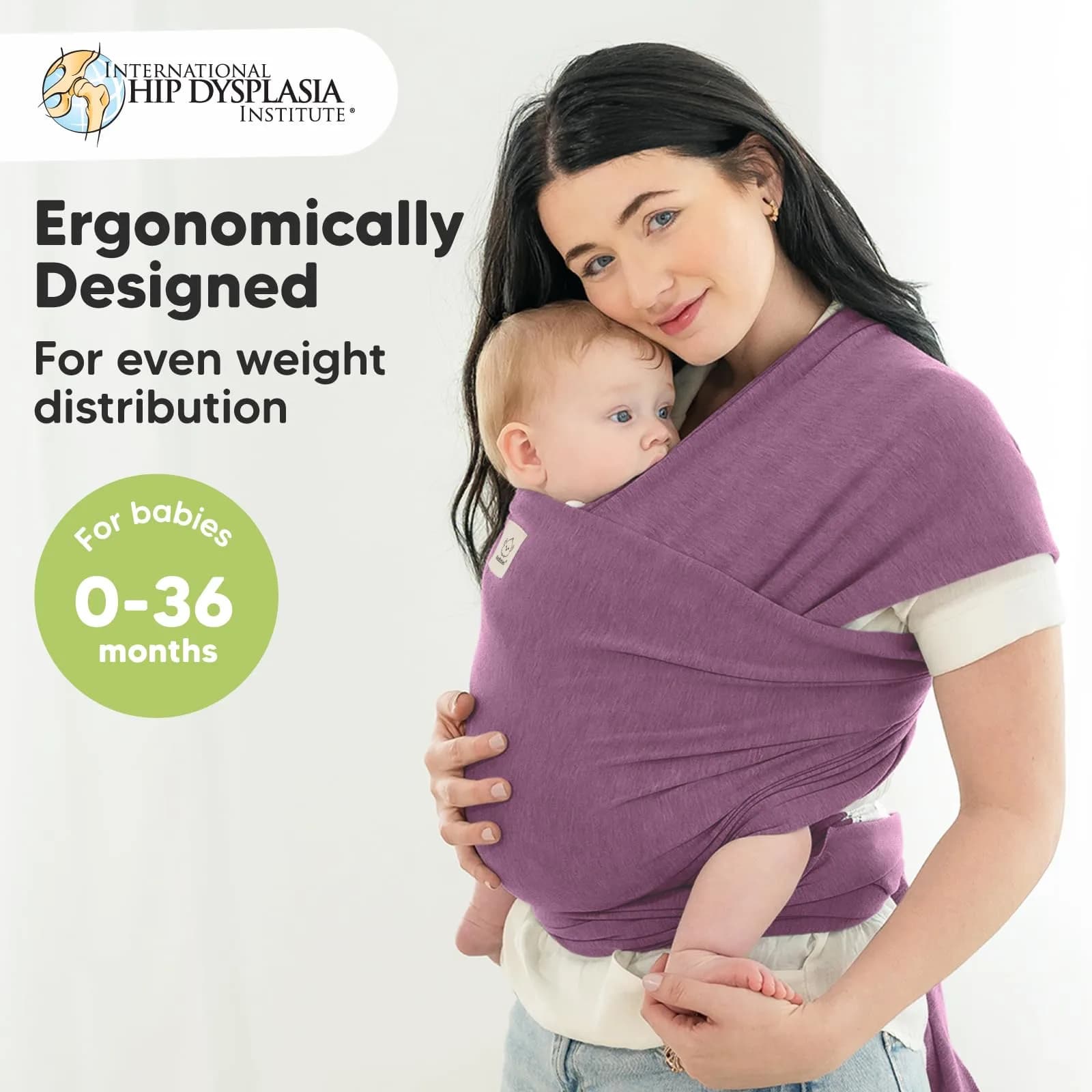 KeaBabies Original Baby Wrap Carrier Dark Mauve | Ergonomic, IHDI Certified, Breathable Fabric for Newborns to Toddlers - view 2