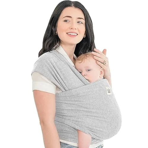 KeaBabies Original Baby Wrap Carrier Light Heather | Ergonomic Hip-Healthy Sling for Newborns to Toddlers (0.5 kg / 1.1 lb) thumbnail 1
