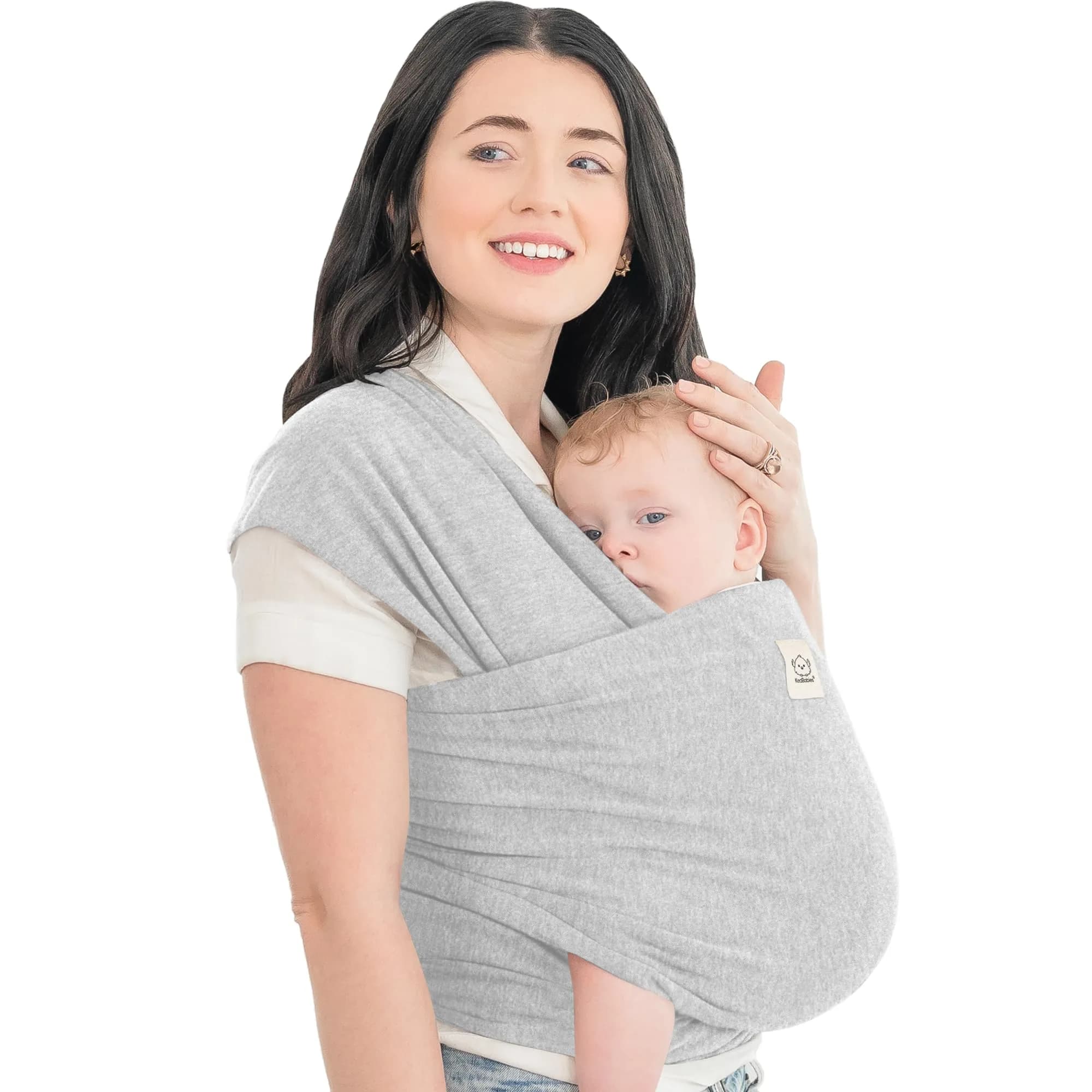 KeaBabies Original Baby Wrap Carrier Light Heather | Ergonomic Hip-Healthy Sling for Newborns to Toddlers (0.5 kg / 1.1 lb) - main product image