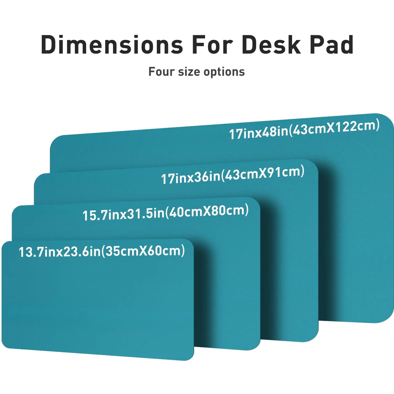 Aothia Leather Desk Pad Protector, Large Mouse Pad, Office Desk Mat, Non-Slip PU Leather Desk Blotter, Turquoise (36" x 17") - view 7