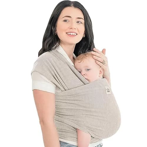 KeaBabies Original Baby Wrap Carrier Stone Gray | Ergonomic, IHDI Certified, Breathable Fabric for Newborns to Toddlers thumbnail 1