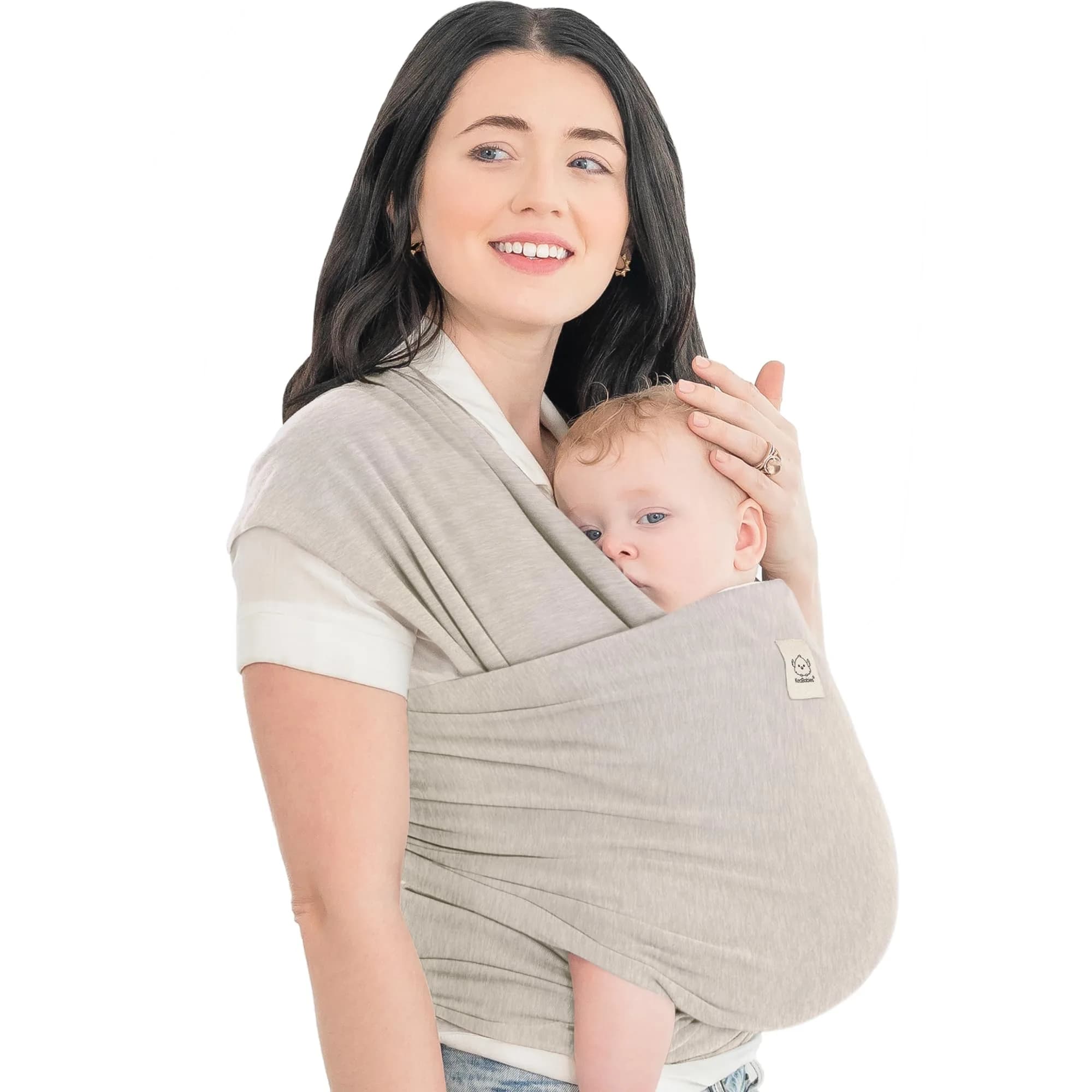 KeaBabies Original Baby Wrap Carrier in Stone Gray - One Size, Ergonomic & Breathable Fabric - main product image