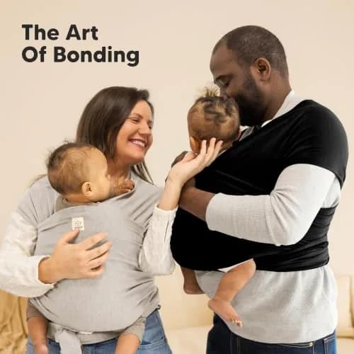 KeaBabies Original Baby Wrap Carrier Stone Gray | Ergonomic, IHDI Certified, Breathable Fabric for Newborns to Toddlers thumbnail 8