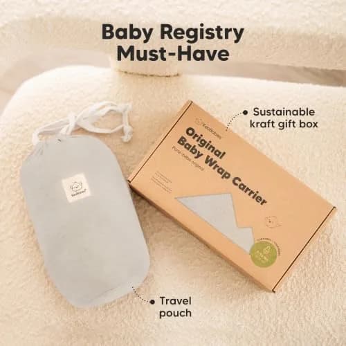 KeaBabies Original Baby Wrap Carrier Stone Gray | Ergonomic, IHDI Certified, Breathable Fabric for Newborns to Toddlers thumbnail 9