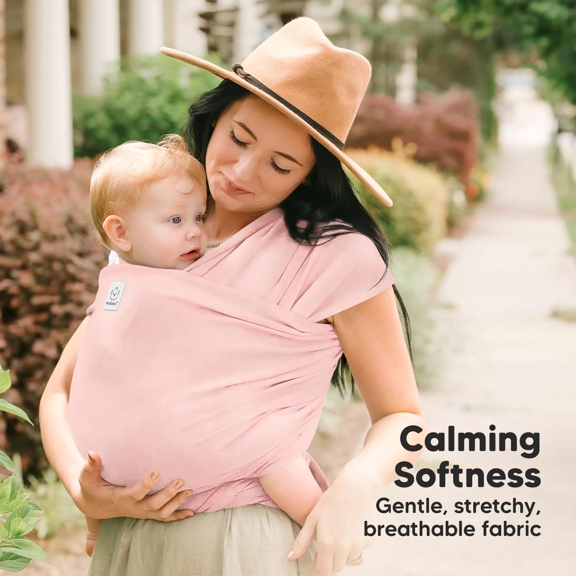 KeaBabies Original Baby Wrap Carrier - Dusty Pink | IHDI Certified, Breathable Fabric | One Size - view 3