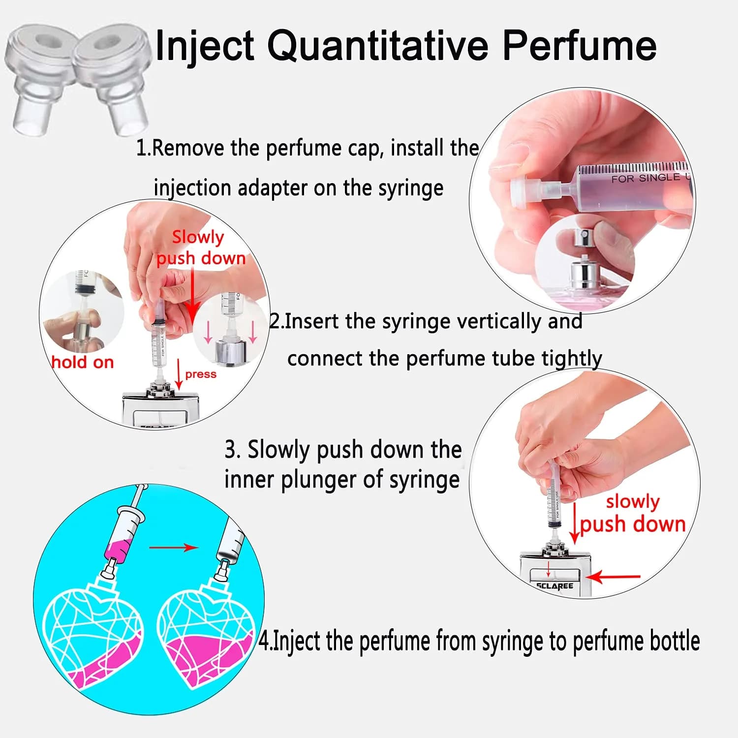 MUB 10ml Plastic Measuring Syringe With Injector Kit, No Needle Perfume Refill Tool | 5 Packs (10ml) thumbnail 5