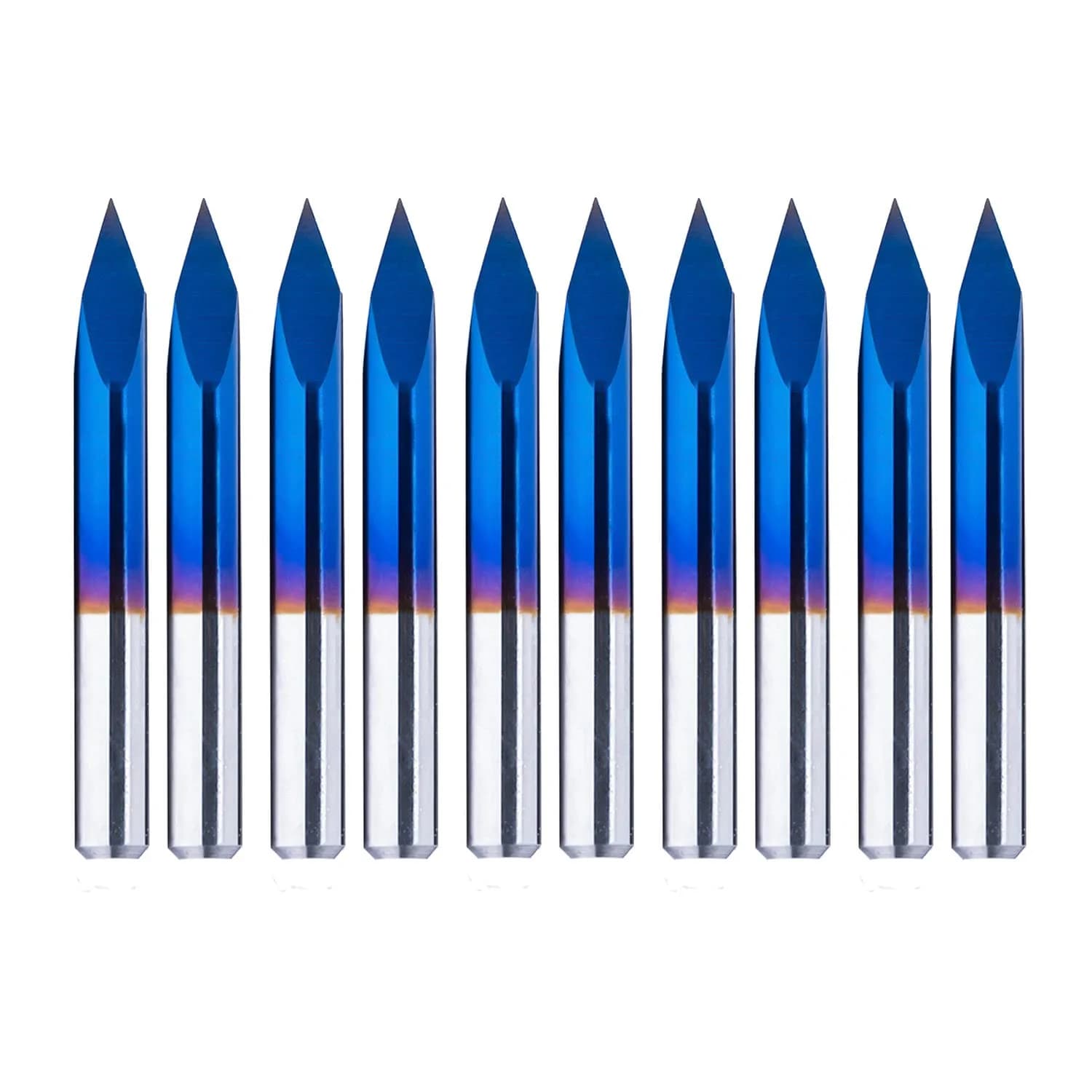 FoxAlien Triangular CNC Router Bits 0.1mm Engraving V-Bits, 30 Degree | Precise Engraving for Wood & Plastic — 30deg*0.1