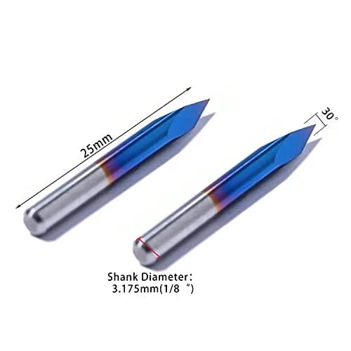FoxAlien Triangular CNC Router Bits 0.1mm Engraving V-Bits, 30 Degree | Precise Engraving for Wood & Plastic thumbnail 3