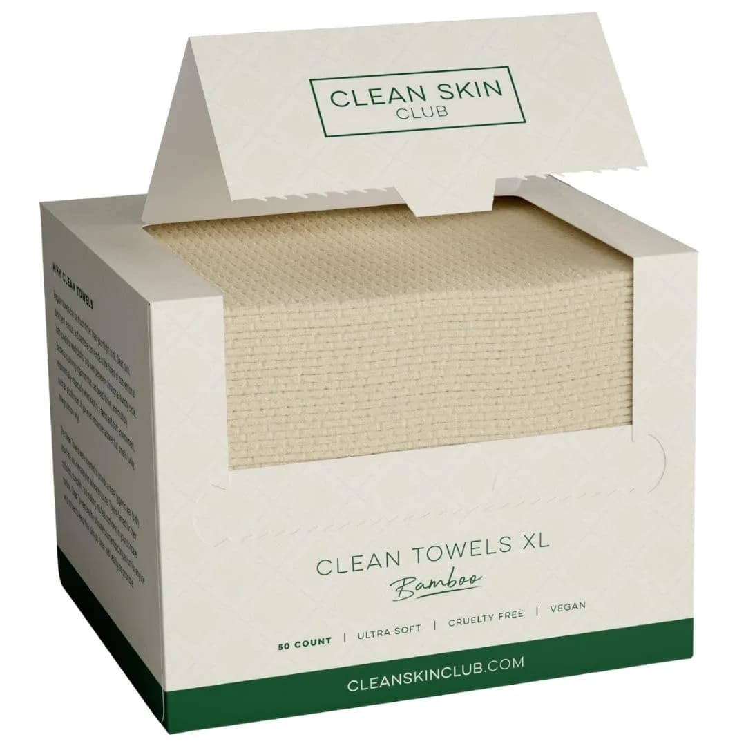 Clean Skin Club Clean Towels XL Bamboo Viscose Face Towels 50 Count | USDA Biobased Dry Wipes — Wipes