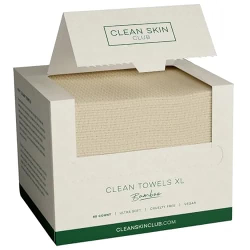 Clean Skin Club Clean Towels XL Bamboo Viscose Face Towels 50 Count | USDA Biobased Dry Wipes thumbnail 1