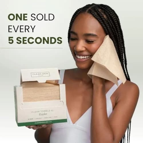 Clean Skin Club Clean Towels XL Bamboo Viscose Face Towels 50 Count | USDA Biobased Dry Wipes thumbnail 8