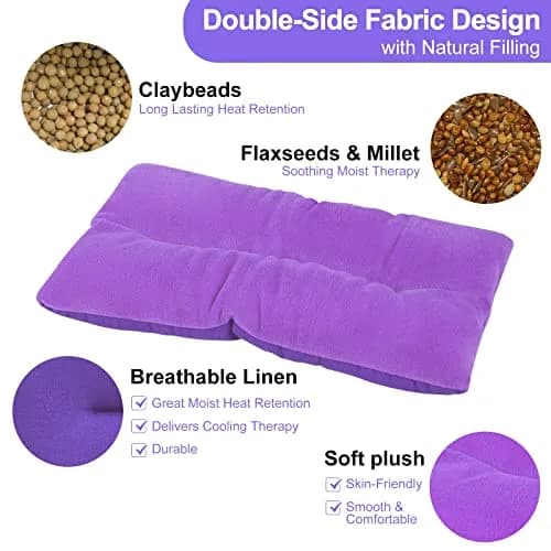 Atsuwell Purple Microwave Heating Pad 170g (6 oz) | Moist Heat for Cramps & Joint Relief thumbnail 4