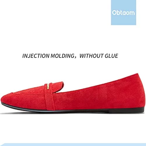 Obtaom Women's Pointy Toe Loafer Flat Faux Suede Shoes | Comfortable Daily Workwear (70-120c) thumbnail 4