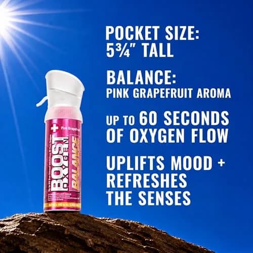 Boost Oxygen Pocket Size Balance Pink Grapefruit 3L Canister | Portable Respiratory Support thumbnail 2