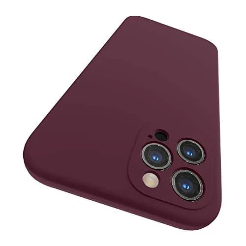 SURPHY Liquid Silicone Case for iPhone 12 Pro Max with Camera Protection & Microfiber Lining, Plum thumbnail 1