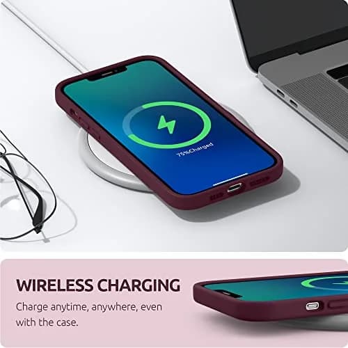 SURPHY Liquid Silicone Case for iPhone 12 Pro Max with Camera Protection & Microfiber Lining, Plum thumbnail 5