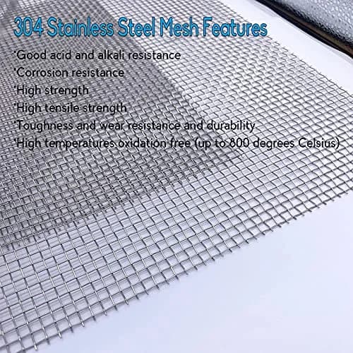Valchoose 2PACK Wire Mesh 12” x 24” | Sturdy 304 Stainless Steel Mesh for DIY & Industrial Use thumbnail 6