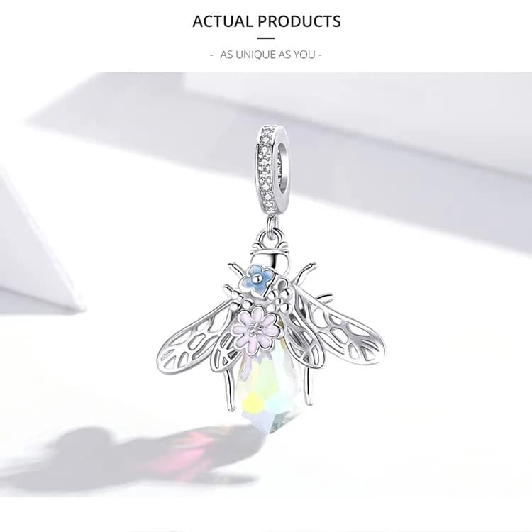 MEETCCY 925 Sterling Silver Bee Charm 28mm (0.92in) | Genuine Antique Finish for Pandora Bracelets thumbnail 11