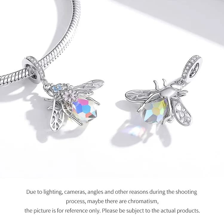 MEETCCY 925 Sterling Silver Bee Charm 28mm (0.92in) | Genuine Antique Finish for Pandora Bracelets thumbnail 12
