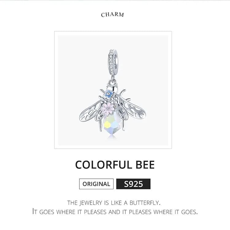 MEETCCY 925 Sterling Silver Bee Charm 28mm (0.92in) | Genuine Antique Finish for Pandora Bracelets thumbnail 3