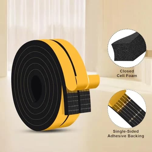Trisiki Thick Foam Weather Stripping Tape 1" x 3/8" x 13 Ft | Heavy Duty Garage Door Seal for Large Gaps thumbnail 7