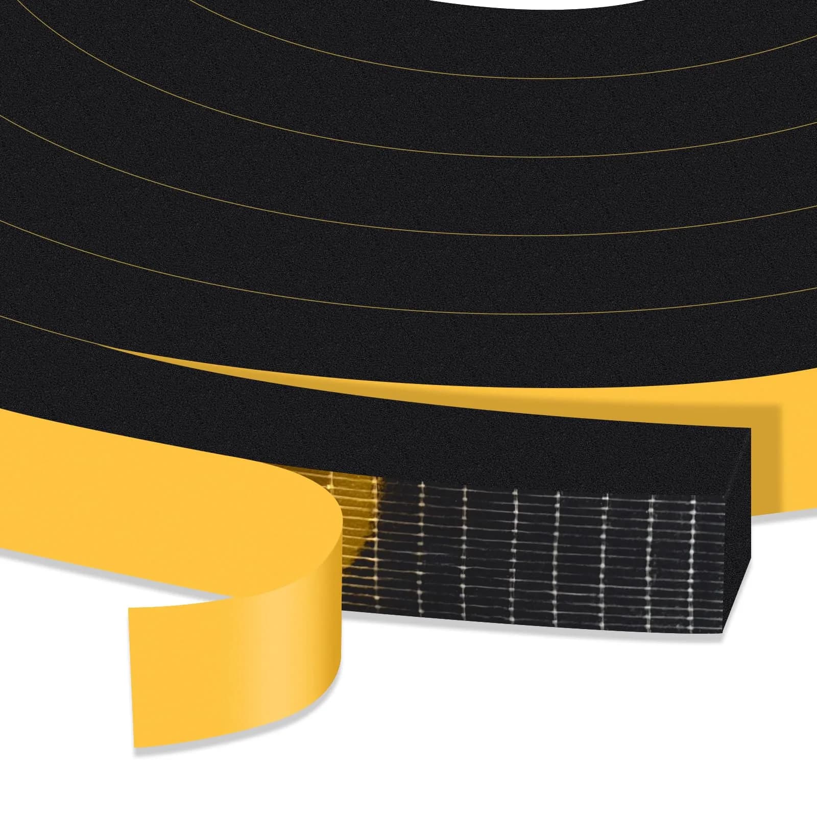 Trisiki Square Foam Insulation Tape 13ft (3.96m) | Blocks Drafts, Reduces Noise & Vibration - main product image