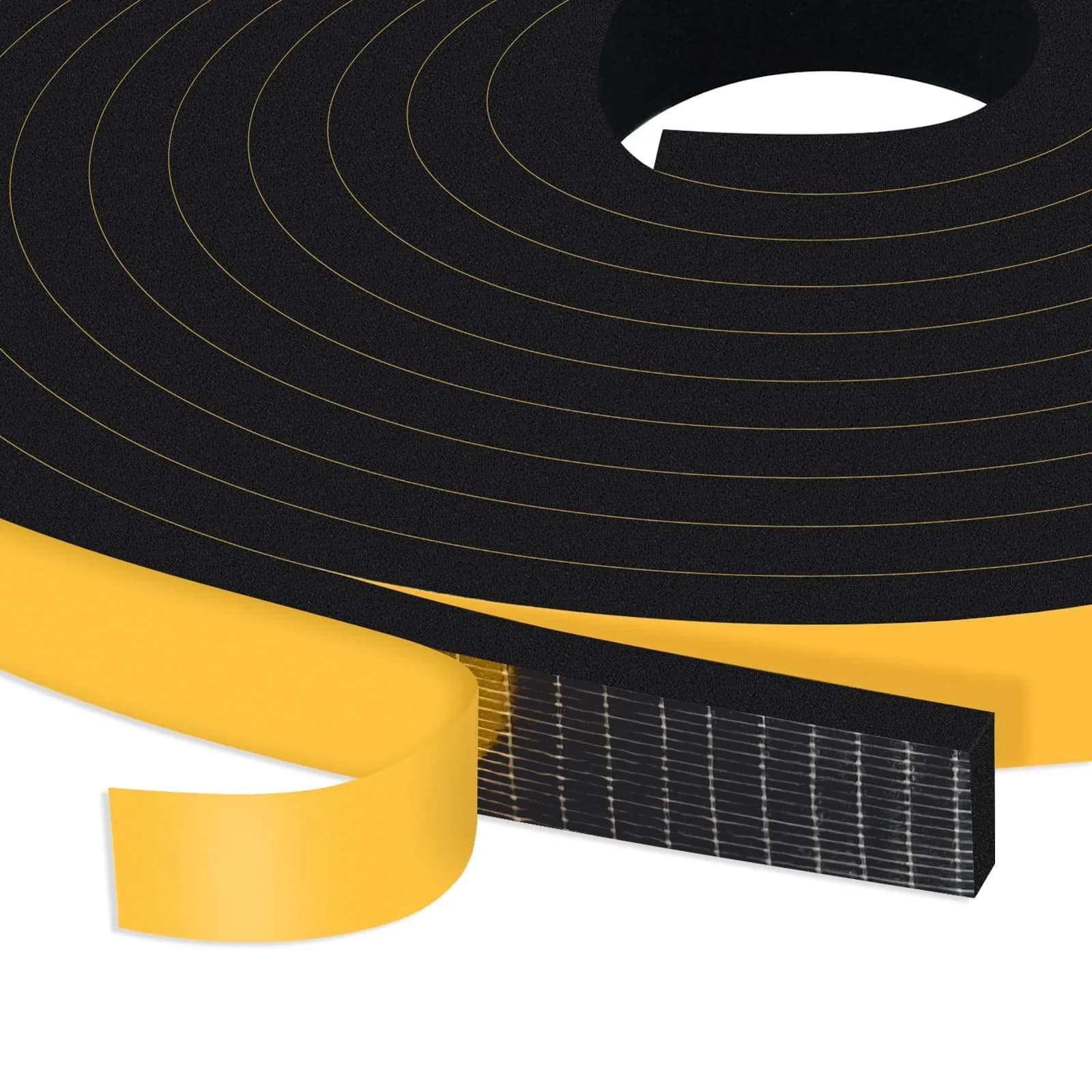Trisiki High Density Foam Weather Stripping Seal Strip 12.7mm x 6.35mm x 7.9m (1/2 In x 1/4 In x 26Ft) | Energy Saving Door Seal - main product image