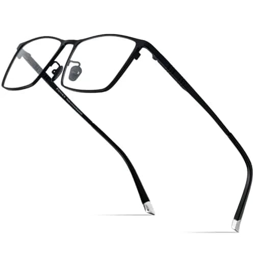FONEX Titanium Square Eyeglasses F85641 Black | Ultralight Pure Titanium Full Rim Frame 150mm (5.8in) thumbnail 1
