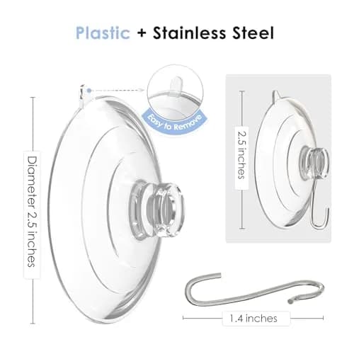 Hangerspace Suction Cup Hooks, Large, Clear | Reusable Waterproof Wall Hooks for Bathroom & Kitchen thumbnail 9