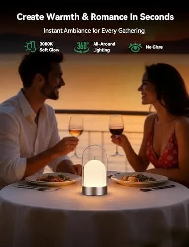 Tubicen Portable Table Lamp Rechargeable Outdoor Lantern with Handle | Waterproof, Dimmable, 4000mAh Battery thumbnail 4