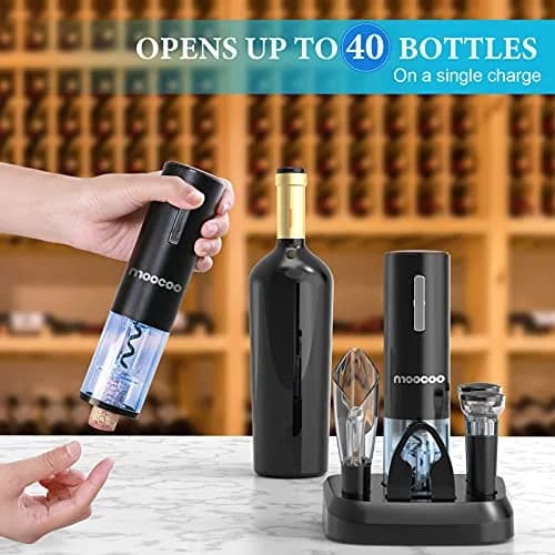 Moocoo Electric Wine Opener with Charging Base | Cordless, Fast & Rechargeable for Easy Wine Access thumbnail 4