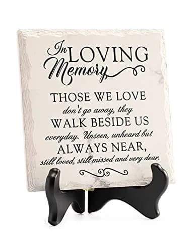 LukieJac Sympathy Gifts for Loss of Loved One In Memory of Mother Father Plaque with Wooden Stand | Bereavement & Condolences Sign thumbnail 1