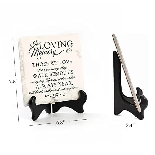 LukieJac Sympathy Gifts for Loss of Loved One In Memory of Mother Father Plaque with Wooden Stand | Bereavement & Condolences Sign thumbnail 4