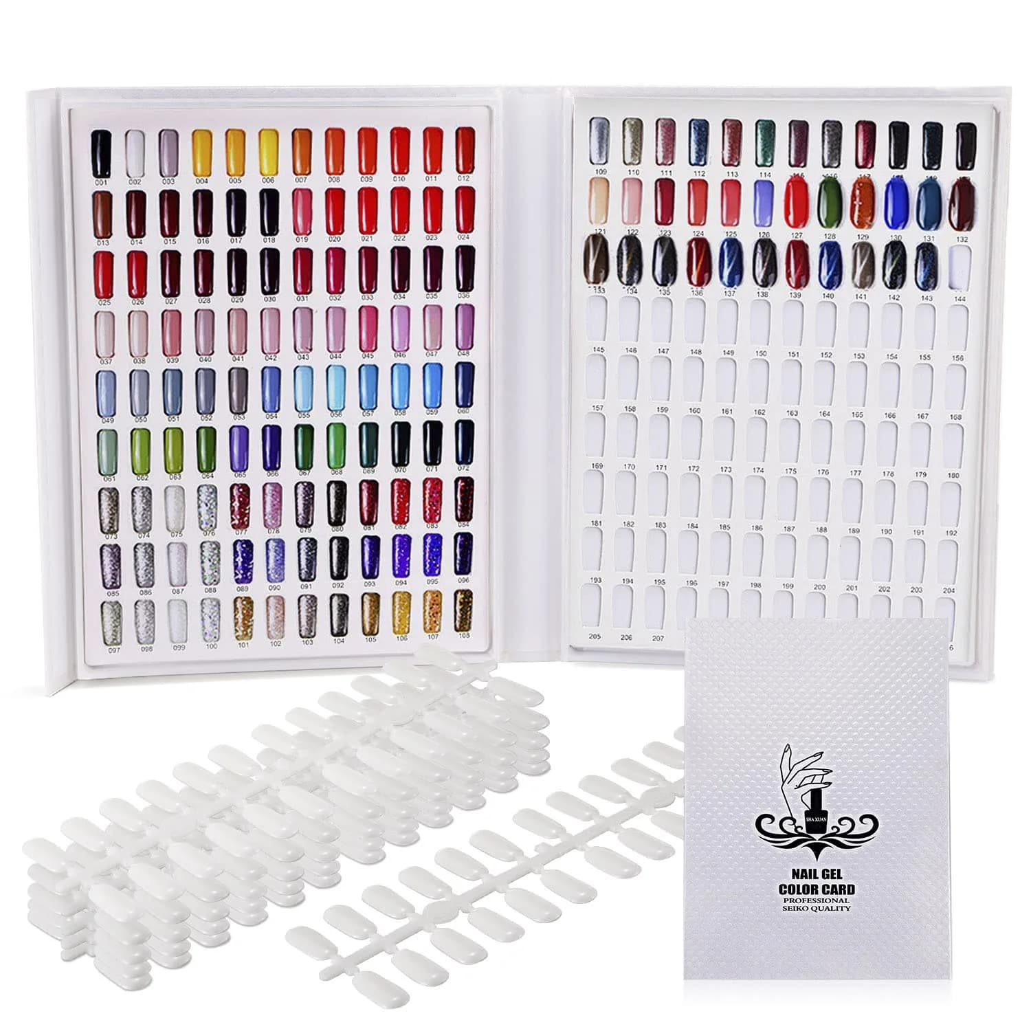 Noverlife 216 Colors Nail Art Gel Polish Display Book, 240 Flat Tips | Color Chart for Nail Art - main product image