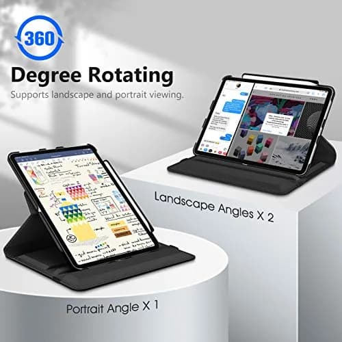 FINTIE Rotating Case for iPad Pro 11-inch (4th/3rd/2nd/1st Gen) | 11 inch, Polycarbonate & Faux Leather, Auto Wake/Sleep thumbnail 4