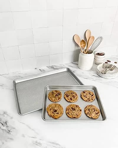 USA Pan Nonstick Half Sheet Pan and Quarter Sheet Pan Set of 2 | Aluminized Steel Baking Sheets thumbnail 2