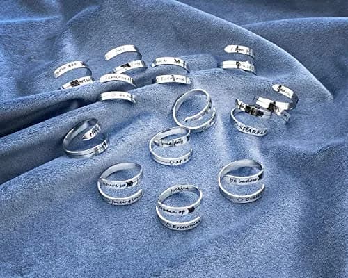 Vrycot This Too Shall Pass Adjustable Stainless Steel Inspirational Band Ring | 1.85 cm (0.73 in) thumbnail 5