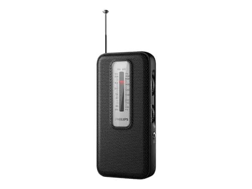 PHILIPS TAR1506 Portable AM FM Radio, Battery Operated, Tuning Light, Excellent Reception Black (15.62 cm x 8.5 cm x 3.73 cm) thumbnail 1