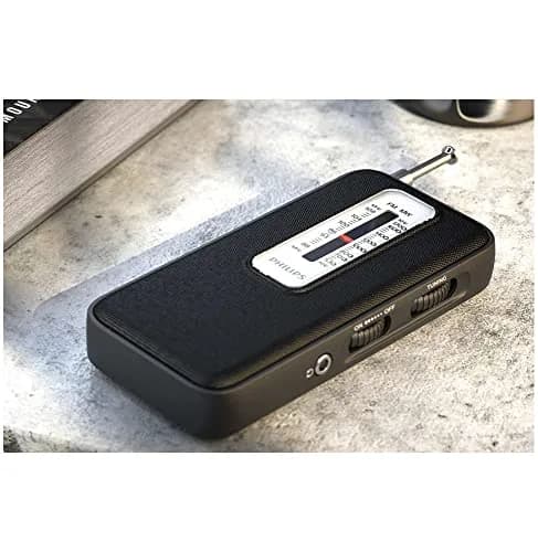 PHILIPS TAR1506 Portable AM FM Radio, Battery Operated, Tuning Light, Excellent Reception Black (15.62 cm x 8.5 cm x 3.73 cm) thumbnail 9