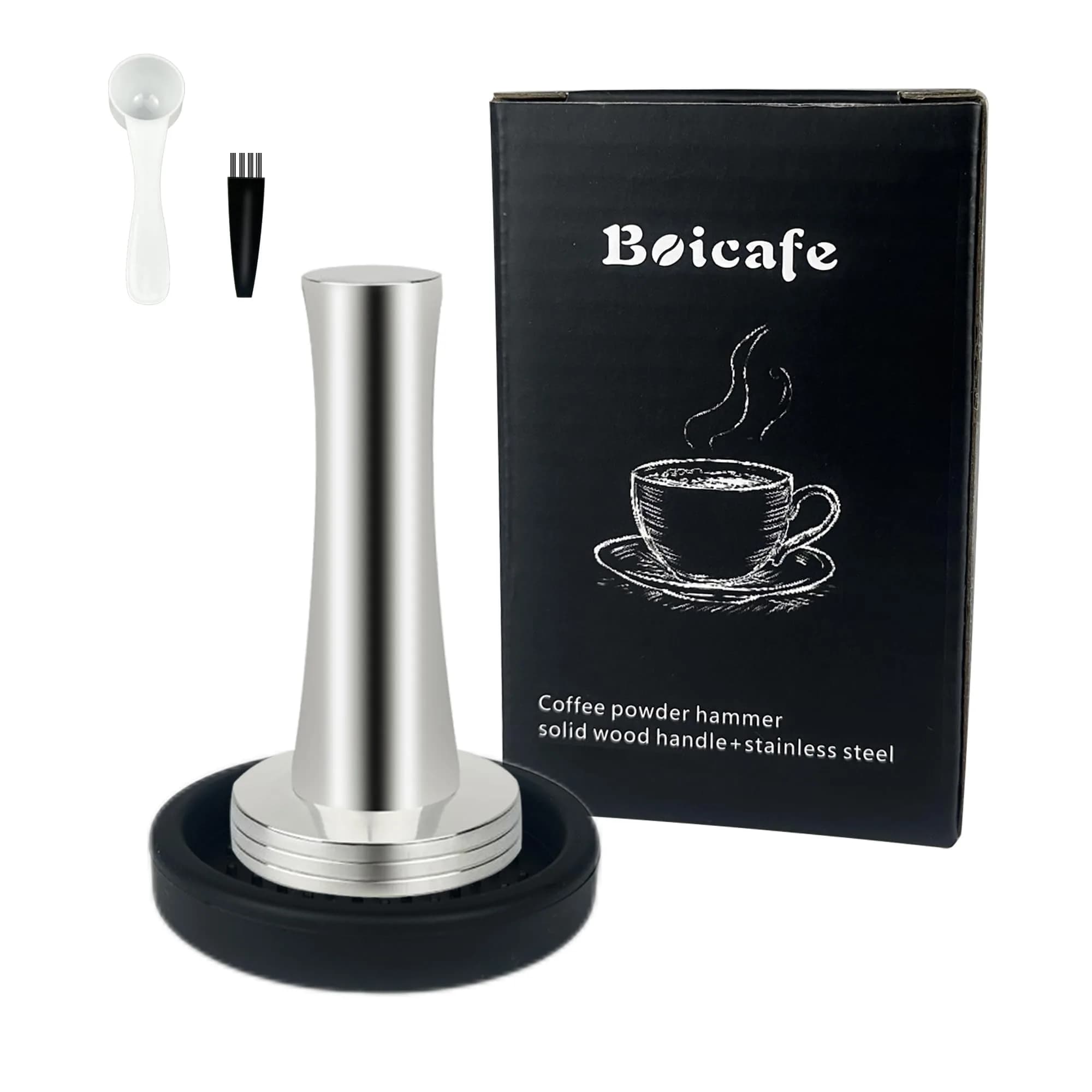 Boicafe Coffee Tamper 40mm 41mm | Stainless Steel Espresso Tamper with Mat & Accessories — 41mm