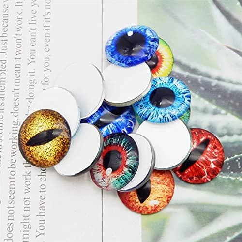 Julie Wang 18MM 40PCS Dragon Eyes Glass Cabochon for Clay Sculptures Making Props Craft Jewelry DIY Findings 0.71inches | Artistic Glass Decor thumbnail 4