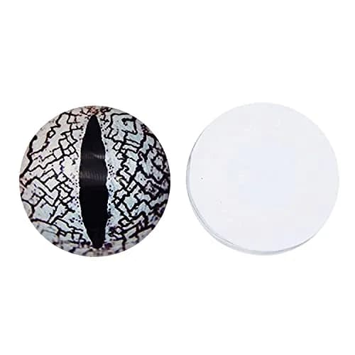 Julie Wang 18MM 40PCS Dragon Eyes Glass Cabochon for Clay Sculptures Making Props Craft Jewelry DIY Findings 0.71inches | Artistic Glass Decor thumbnail 5